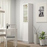 IKEA BILLY cam/panel kapaklı kitaplık beyaz - 89398841