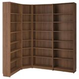 IKEA BILLY köşe kitaplık kahverengi ceviz görünüm - 69581888