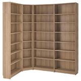 IKEA BILLY köşe kitaplık meşe görünümlü - 49581889