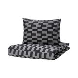 IKEA Blaskata Çocuk Nevresim Takımı Gri Siyah 150 x 200/50 x 60 cm - Gri - Siyah - 150 x 200 cm