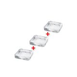 IKEA Blok Mum Tabağı 10x10x1,5 Cm Şeffaf Cam Mumluk Mum Altlığı