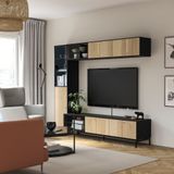 IKEA BOASTAD tv ünitesi siyah-meşe kaplama - 99535220