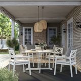 IKEA BONDHOLMEN yemek masası ve sandalye seti beyaz-bej - 39549847