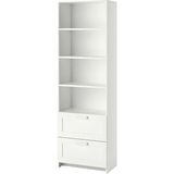 Ikea Brımnes Kitaplık 60 x 190 cm Beyaz Çekmeceli Raflı Tasarım Dar Alanlara Uygun