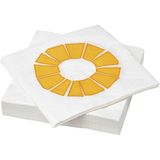Ikea Bröggan Desenli Peçete Beyaz-Sarı 33X33 cm 30 Adet