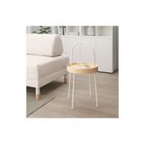 IKEA Burvık Yan Sehpa Beyaz Bej 38 Cm