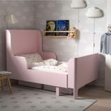 IKEA Busunge Açık Pembe Renk Uzayabilen Çocuk Karyolası 80x200 cm Dayanıklı Malzeme ile Tasarlandı - 80 x 200 cm