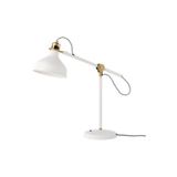 IKEA Çalışma Lambası, Beyaz Renk Gold Detay 19 Cm Metal Masa Lambası
