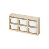 IKEA Çam Dayanıklı Saklama Ünitesi 93x21x30 cm, Beyaz, Çocuk Odası Oyuncak Dolabı