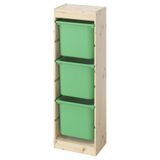 IKEA Çam Fonksiyonel Saklama Ünitesi 44x30x91 cm, Yeşil, Çocuk Odası Oyuncak Dolabı