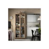 IKEA cam kapaklı kitaplık, meşe görünümlü, 80x30x202 cm