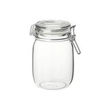 IKEA Cam Kavanoz, Hava Geçirmez Kapak, Kilitli Conta, 1 Litre, Beyaz
