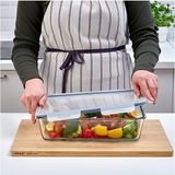 Ikea Cam Saklama Kabı Plastik Kapaklı Dikdörtgen Büyük Boy 32X21X9CM ( 3,1 Litre)