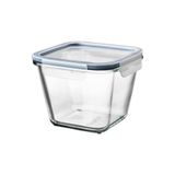 IKEA Cam Saklama Kabı Plastik Kapaklı Kare, 1,2 Litre, Şeffaf