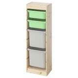 IKEA Çam Saklama Ünitesi, 44x30x91 cm, Açık Yeşil, Çocuk Odası Oyuncak Dolabı