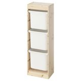 IKEA Çam Şık Saklama Ünitesi, 44x30x91 cm, Beyaz, Çocuk Odası Oyuncak Dolabı