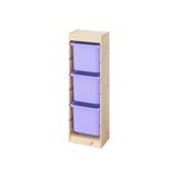 IKEA Çam Şık Saklama Ünitesi, 44x30x91 cm, Çocuk Odası Oyuncak Dolabı, Lila