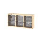 IKEA Çam Şık Saklama Ünitesi 93x21x30 cm, Çocuk Odası Oyuncak Dolabı Düzenleyici, Sarı