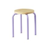 IKEA Çam Tabure Lila Renk 45 Cm Yuvarlak Tabure Tekli