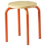 IKEA Çam Tabure Turuncu Renk Meridyendukkan 45 cm Yuvarlak Tabure Tekli