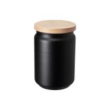 IKEA Çay Kahve Kavanozu, 1 lt, Siyah, Cam-Bambu Kapak
