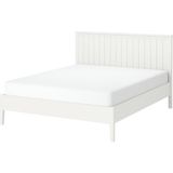 IKEA Çift Kişilik Başlıklı Karyola Iskeleti 140X200 cm Beyaz - Modern Iskandinav Tarzı Ahşap Yatak Odası Karyolası (Yatak/şilte Hariç) - 140 x 200 cm