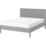 IKEA Çift Kişilik Başlıklı Karyola Iskeleti 140X200 cm Gri - Modern Iskandinav Tarzı Ahşap Yatak Odası Karyolası (Yatak/şilte Hariç) - 140 x 200 cm