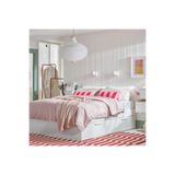 IKEA çift kişilik baza, beyaz, 140x200 cm, 4 çekmeceli