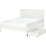 IKEA Çift Kişilik Çekmeceli Karyola Iskeleti 160X200 cm Beyaz - Modern Iskandinav Tarzı Ahşap Yatak Odası Karyolası (Yatak/şilte Hariç) - 160 x 200 cm