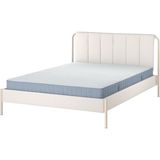 IKEA Çift Kişilik Karyola Iskeleti 140X200 cm Bej - Modern Iskandinav Tarzı Ahşap Yatak Odası Karyolası (Yatak/şilte Hariç) - 140 x 200 cm