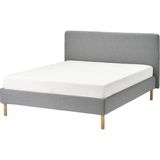 IKEA Çift Kişilik Karyola Iskeleti 160X200 cm Gri - Modern Iskandinav Tarzı Ahşap Yatak Odası Karyolası (Yatak/şilte Hariç) - 160 x 200 cm