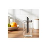 IKEA Citronhaj Cam Toz Şekerlik, 15 cm, Paslanmaz Çelik Kapak