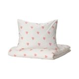 IKEA Çocuk Nevresim Takımı Tek Kişilik Kalpli 150X200/50X60 cm Kız Çocuk - 150 x 200 cm - Beyaz