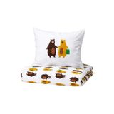 Ikea Çocuk Nevresim Takımı Tek Kişilik Meridyendukkan 150X200/50X60 cm Beyaz-Ayıcık Desenli Renkli Nevres