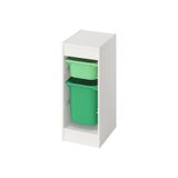 IKEA Çocuk Odası Oyuncak Dolabı, 34x44x56 cm, Beyaz-Açık Yeşil-Parlak Yeşil, Saklama Ünitesi