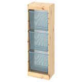 IKEA Çok Amaçlı Saklama Ünitesi, 44x30x91 cm, Çam-Gri-Mavi, Çocuk Odası Oyuncak Dolabı