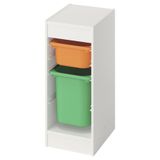 IKEA Çok Renkli Saklama Ünitesi 34x44x56 cm, Beyaz-Turuncu-Yeşil, Çocuk Odası Oyuncak Dolabı