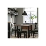 IKEA DANDERYD Katlanır Mutfak Masası, Çam Kaplama-Siyah, 74/134x80 cm, 2-4 Kişilik