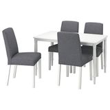 IKEA DANDERYD/BERGMUND mutfak masası takımı beyaz-gunnared orta gri - 49544255