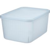 IKEA Dikdörtgen kapaklı saklama kutusu, şeffaf gri-mavi, 18x24x12 cm/3.5 lt