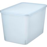 IKEA Dikdörtgen kapaklı saklama kutusu, şeffaf gri-mavi, 24x36x23 cm / 14.5 lt