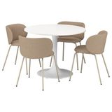 IKEA DOCKSTA/KRYLBO yemek masası takımı beyaz-Tonerud koyu bej - 99568121