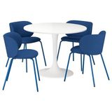 IKEA DOCKSTA/KRYLBO yemek masası takımı beyaz-Tonerud mavi - 29625672