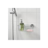 IKEA Duş Sepeti Vantuzlu Çinko Kaplama 24x11 cm Çelik Galvanizli Duvar Banyo Rafı