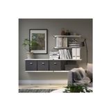 IKEA duvar rafı kombinasyonu, beyaz-nikelaj kaplama, 160x30 cm