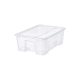 IKEA Düzenleyici Kutu Kabı Kapaklı Düzenleyici 39x28x14 Cm Şeffaf 11 Lt Polipropilen Plastik