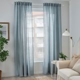IKEA DYTAG fon perde/2 kanat gri-mavi - 80525297