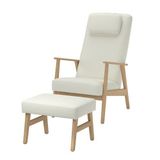IKEA EKENASET tekli koltuk ve ayak uzatma taburesi meşe görünümlü-axvall kırık beyaz - 89621440