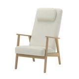 IKEA EKENASET yüksek arkalıklı tekli koltuk meşe görünümlü-axvall kırık beyaz - 10624366