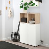 IKEA EKET dolap kombinasyonu beyaz-ağartılmış meşe görünümlü - 79495084